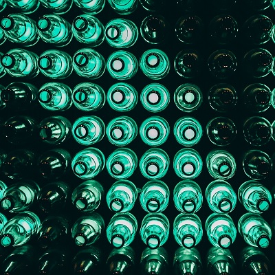 bottles lit up from behind